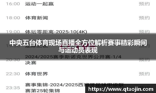 中央五台体育现场直播全方位解析赛事精彩瞬间与运动员表现